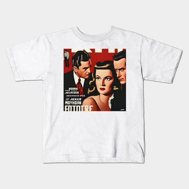 Film Noir Movie Poster Kids T-Shirt by AlienMirror